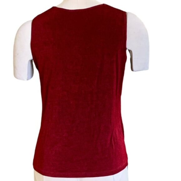 Citiknits Sleeveless Tank Top Petite Sz XS Red #69H - Picture 4 of 6